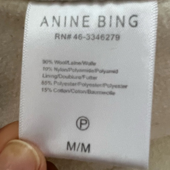 Anine Bing Wool Jaden Belted Moto Jacket - Picture 11 of 12